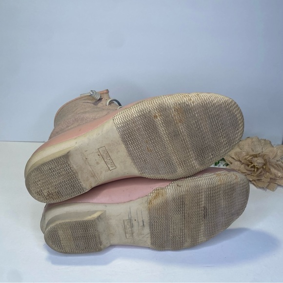 Sperry Top-Sider Saltwater Rain Duck Boots Rose Pink Size 8 Wool Emboss Lining - Picture 6 of 10